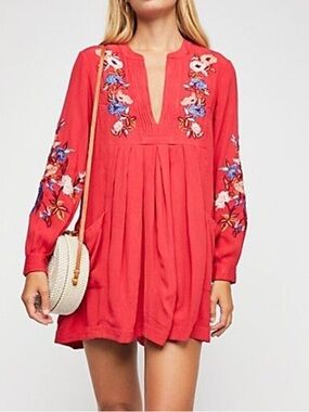 Free People Mia Gauze Embroidered Mini Dress 
Size M